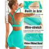 imageRUNNING GIRL Sports Bras for Women Pack Criss Cross Back Sexy Strappy Sports Bra Seamless Padded Yoga Bra with Removable CupsOne Pair Aqua Green