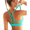 imageRUNNING GIRL Sports Bras for Women Pack Criss Cross Back Sexy Strappy Sports Bra Seamless Padded Yoga Bra with Removable CupsOne Pair Aqua Green