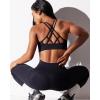 imageRUNNING GIRL Sports Bras for Women Pack Criss Cross Back Sexy Strappy Sports Bra Seamless Padded Yoga Bra with Removable CupsOne Pair Black
