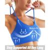 imageRUNNING GIRL Sports Bras for Women Pack Criss Cross Back Sexy Strappy Sports Bra Seamless Padded Yoga Bra with Removable CupsOne Pair Blue