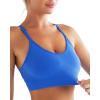 imageRUNNING GIRL Sports Bras for Women Pack Criss Cross Back Sexy Strappy Sports Bra Seamless Padded Yoga Bra with Removable CupsOne Pair Blue