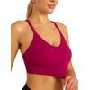 imageRUNNING GIRL Sports Bras for Women Pack Criss Cross Back Sexy Strappy Sports Bra Seamless Padded Yoga Bra with Removable CupsOne Pair Brick Red