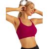 imageRUNNING GIRL Sports Bras for Women Pack Criss Cross Back Sexy Strappy Sports Bra Seamless Padded Yoga Bra with Removable CupsOne Pair Brick Red