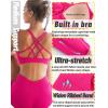 imageRUNNING GIRL Sports Bras for Women Pack Criss Cross Back Sexy Strappy Sports Bra Seamless Padded Yoga Bra with Removable CupsOne Pair Hot Pink
