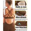 imageRUNNING GIRL Sports Bras for Women Pack Criss Cross Back Sexy Strappy Sports Bra Seamless Padded Yoga Bra with Removable CupsOne Pair Toffee