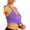 imageRUNNING GIRL Sports Bras for Women Pack Criss Cross Back Sexy Strappy Sports Bra Seamless Padded Yoga Bra with Removable CupsOne Pair Violet