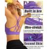 imageRUNNING GIRL Sports Bras for Women Pack Criss Cross Back Sexy Strappy Sports Bra Seamless Padded Yoga Bra with Removable CupsOne Pair Violet