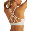 imageRUNNING GIRL Sports Bras for Women Pack Criss Cross Back Sexy Strappy Sports Bra Seamless Padded Yoga Bra with Removable CupsOne Pair Whisper White