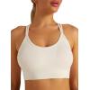 imageRUNNING GIRL Sports Bras for Women Pack Criss Cross Back Sexy Strappy Sports Bra Seamless Padded Yoga Bra with Removable CupsOne Pair Whisper White