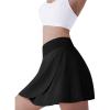 imageRUNNING GIRL Plain Tennis Skirt for Women High Waist with Pockets Inner Short Casual Athletic Golf Skort Workout SportBlack