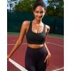 imageRUNNING GIRL High Impact Sports Bras for Women  Scoop Neck Strappy Sports Bra High Support Moulded Cup Workout BraAblack