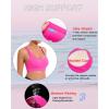imageRUNNING GIRL High Impact Sports Bras for Women  Scoop Neck Strappy Sports Bra High Support Moulded Cup Workout BraAhot Pink