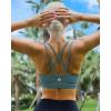 imageRUNNING GIRL High Impact Sports Bras for Women  Scoop Neck Strappy Sports Bra High Support Moulded Cup Workout BraBash Green