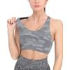imageRUNNING GIRL Sports Bra for Women CrissCross Back Padded Strappy Sports Bras Medium Support Yoga Bra with Removable CupsZcamouflage Grey
