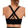 imageRUNNING GIRL Sports Bra for Women High Support CrissCross Back Padded Strappy Sports Bras Yoga Bra with Removable Cups1blackgreydark Blue