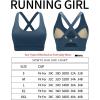 imageRUNNING GIRL Sports Bra for Women High SupportMolded Cup Strappy Running Sports Bras Workout Yoga BraDark Blue