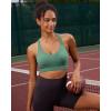 imageRUNNING GIRL Sports Bra for Women High SupportMolded Cup Strappy Running Sports Bras Workout Yoga BraGreen