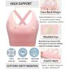 imageRUNNING GIRL Sports Bra for Women High SupportMolded Cup Strappy Running Sports Bras Workout Yoga BraPink