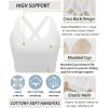 imageRUNNING GIRL Sports Bra for Women High SupportMolded Cup Strappy Running Sports Bras Workout Yoga BraWhite