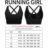imageRUNNING GIRL Sports Bras for Women High SupportMolded Cup Strappy Running High Impact Sports Bras Workout Yoga BraBlack