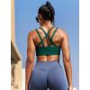 imageRUNNING GIRL Sports Bras for Women High SupportMolded Cup Strappy Running High Impact Sports Bras Workout Yoga BraDark Green