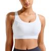 imageRUNNING GIRL Sports Bras for Women High SupportMolded Cup Strappy Running High Impact Sports Bras Workout Yoga BraWhite