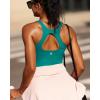 imageRUNNING GIRL Workout Tank Tops for Women Built in Shelf Bras PaddedSleeveless Gym Tops Athletic Yoga ShirtsZgreen