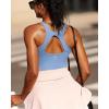 imageRUNNING GIRL Workout Tank Tops for Women Built in Shelf Bras PaddedSleeveless Gym Tops Athletic Yoga ShirtsZlight Blue