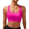 imageRUNNING GIRL High Impact Sports Bras for Women  Scoop Neck Strappy Sports Bra High Support Moulded Cup Workout BraAhot Pink