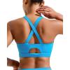imageRUNNING GIRL Sports Bra for Women High SupportMolded Cup Strappy Running Sports Bras Workout Yoga BraBright Blue