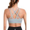 imageRUNNING GIRL Sports Bras for Women High SupportMolded Cup Strappy Running High Impact Sports Bras Workout Yoga BraGrey
