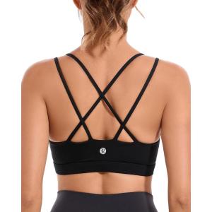 imageRUNNING GIRL High Impact Sports Bras for Women  Scoop Neck Strappy Sports Bra High Support Moulded Cup Workout BraBblack