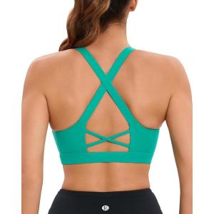 imageRUNNING GIRL Sports Bra for Women High SupportMolded Cup Strappy Running Sports Bras Workout Yoga BraBright Green