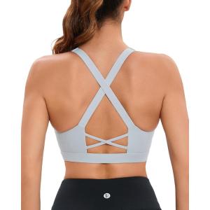 imageRUNNING GIRL Sports Bra for Women High SupportMolded Cup Strappy Running Sports Bras Workout Yoga BraGrey