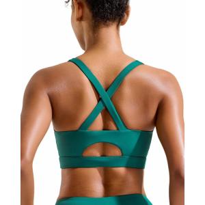 imageRUNNING GIRL Sports Bra for Women High SupportMolded Cup Strappy Running Sports Bras Workout Yoga BraTeal