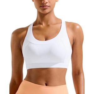 imageRUNNING GIRL Sports Bra for Women High SupportMolded Cup Strappy Running Sports Bras Workout Yoga BraWhite