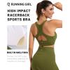 imageRUNNING GIRL High Impact Sports Bras for Women High Support Womens Sports Bra Racerback Workout Running BraOlive Green
