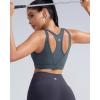 imageRUNNING GIRL Sports Bras for Women High SupportMolded Cup High Impact Sports Bra Racerback Workout Yoga Running BraDeep Grey