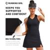 imageRUNNING GIRL Workout Tops for Women High Neck Longline Sports Bra High Impact Racerback Tank Tops with Built in BrasBlack