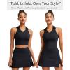 imageRUNNING GIRL Workout Tops for Women High Neck Longline Sports Bra High Impact Racerback Tank Tops with Built in BrasBlack