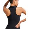 imageRUNNING GIRL Workout Tops for Women High Neck Longline Sports Bra High Impact Racerback Tank Tops with Built in BrasBlack