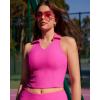 imageRUNNING GIRL Workout Tops for Women High Neck Longline Sports Bra High Impact Racerback Tank Tops with Built in BrasHot Pink