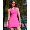 imageRUNNING GIRL Workout Tops for Women High Neck Longline Sports Bra High Impact Racerback Tank Tops with Built in BrasHot Pink