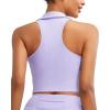 imageRUNNING GIRL Workout Tops for Women High Neck Longline Sports Bra High Impact Racerback Tank Tops with Built in BrasLight Purple