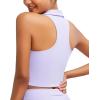 imageRUNNING GIRL Workout Tops for Women High Neck Longline Sports Bra High Impact Racerback Tank Tops with Built in BrasLight Purple