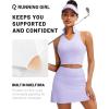 imageRUNNING GIRL Workout Tops for Women High Neck Longline Sports Bra High Impact Racerback Tank Tops with Built in BrasLight Purple