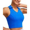 imageRUNNING GIRL Workout Tops for Women High Neck Longline Sports Bra High Impact Racerback Tank Tops with Built in BrasRoyal Blue