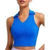 imageRUNNING GIRL Workout Tops for Women High Neck Longline Sports Bra High Impact Racerback Tank Tops with Built in BrasRoyal Blue