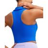 imageRUNNING GIRL Workout Tops for Women High Neck Longline Sports Bra High Impact Racerback Tank Tops with Built in BrasRoyal Blue