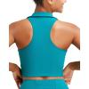 imageRUNNING GIRL Workout Tops for Women High Neck Longline Sports Bra High Impact Racerback Tank Tops with Built in BrasTeal Green